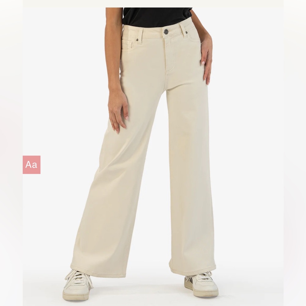 Gently used KUT from the Kloth High Rise Cream Jeans